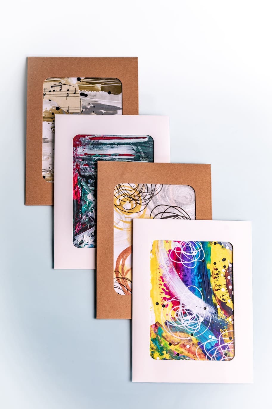 Unique postcard with abstract design and vibrant colors