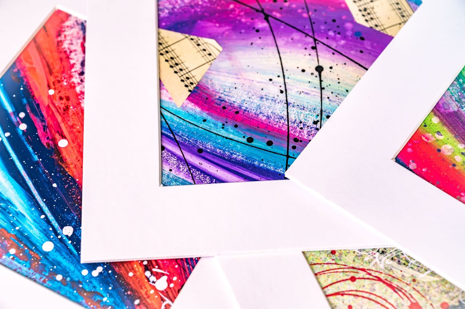 Intuitive original painting with vibrant colors and abstract shapes