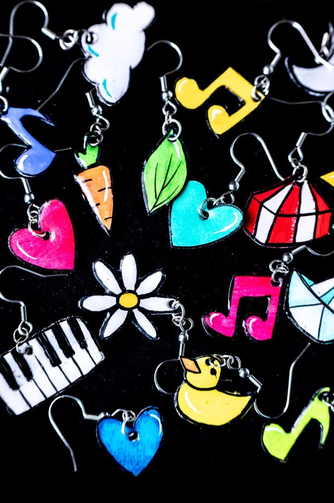 Joyful earrings with bright colors and energetic design