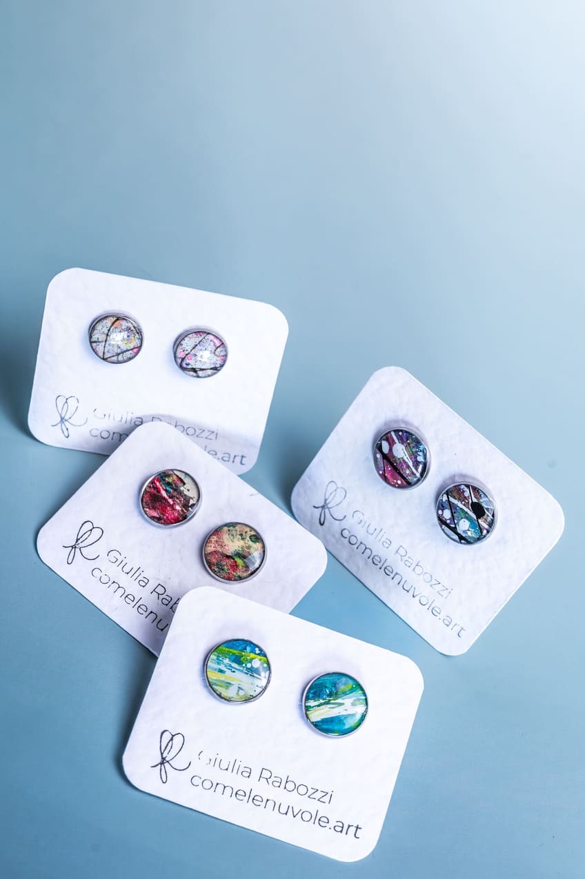Artistic Lollipop earrings with original design and unique texture