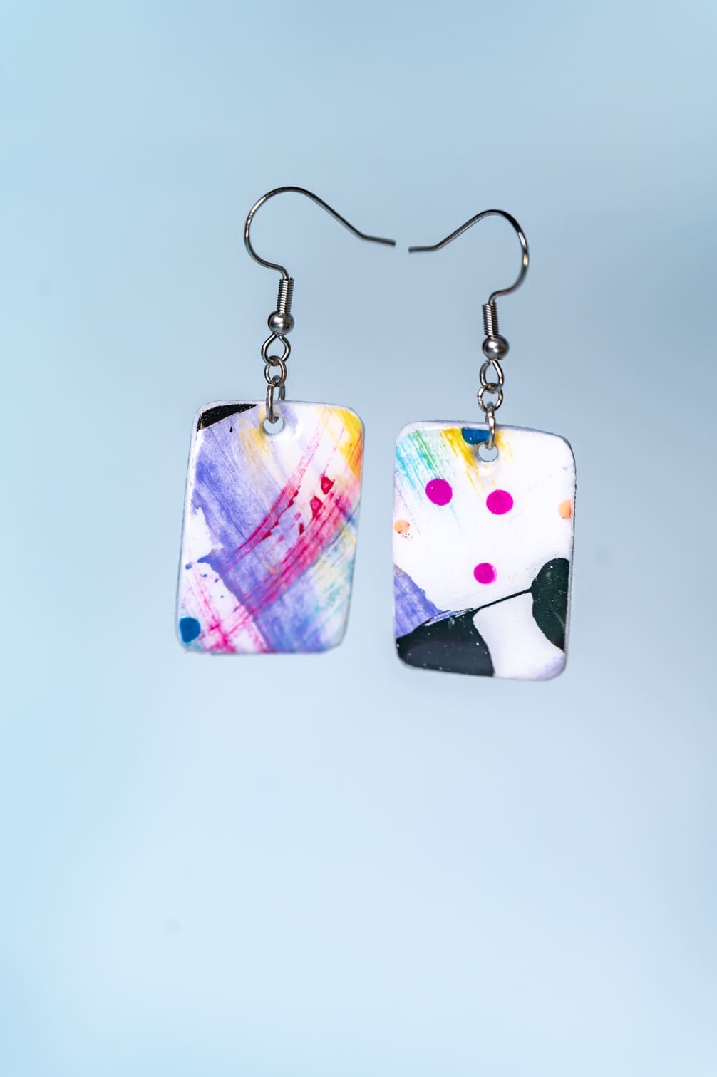 Artistic Wearable Art earrings with unique design and special texture
