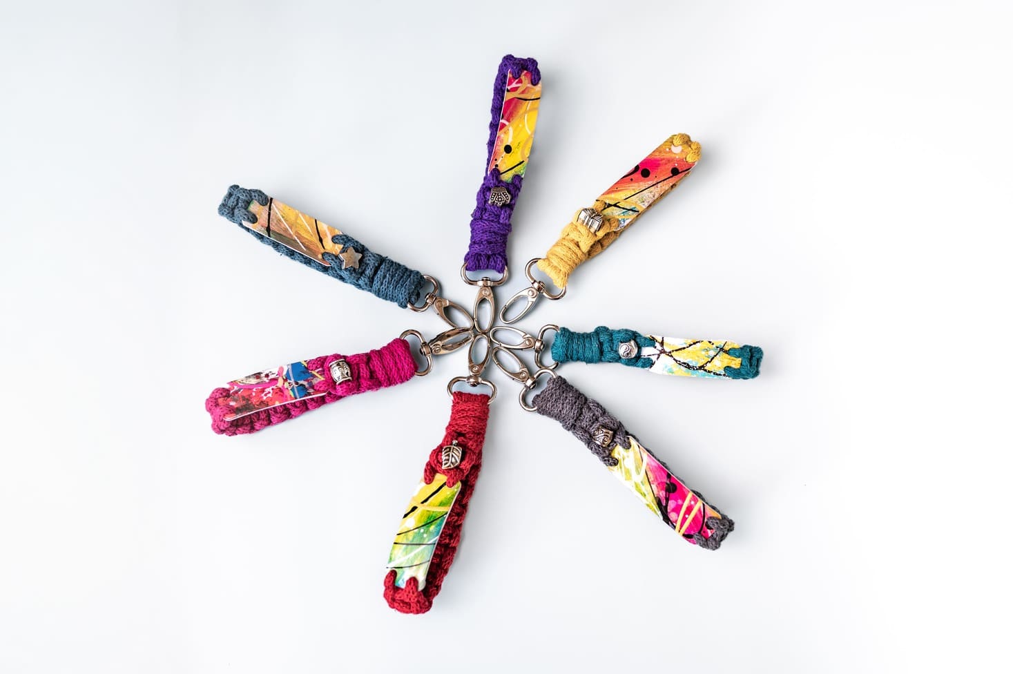 Unique keychain with colorful design and special texture