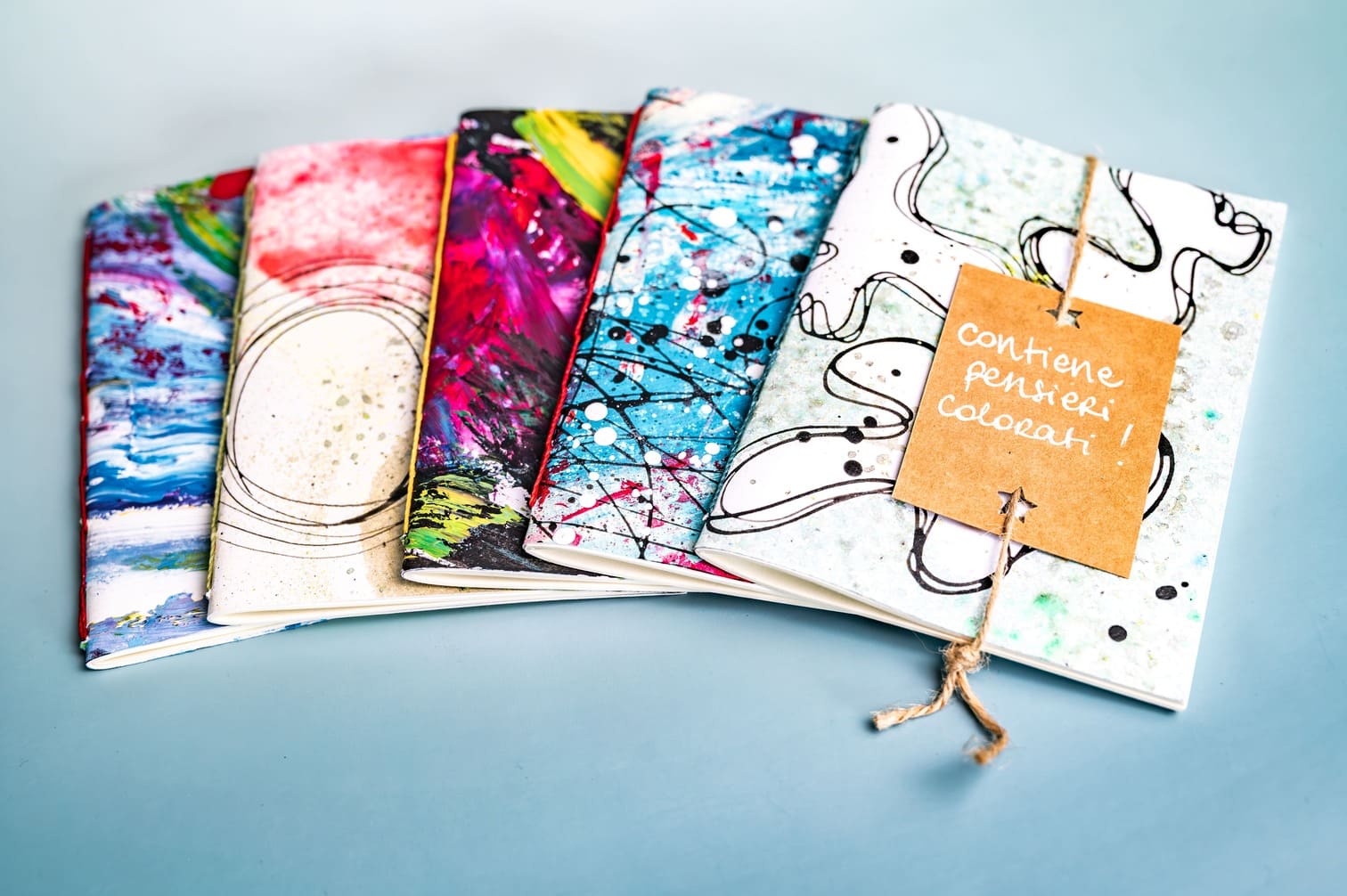 Art for happiness notebook with hand-painted cover